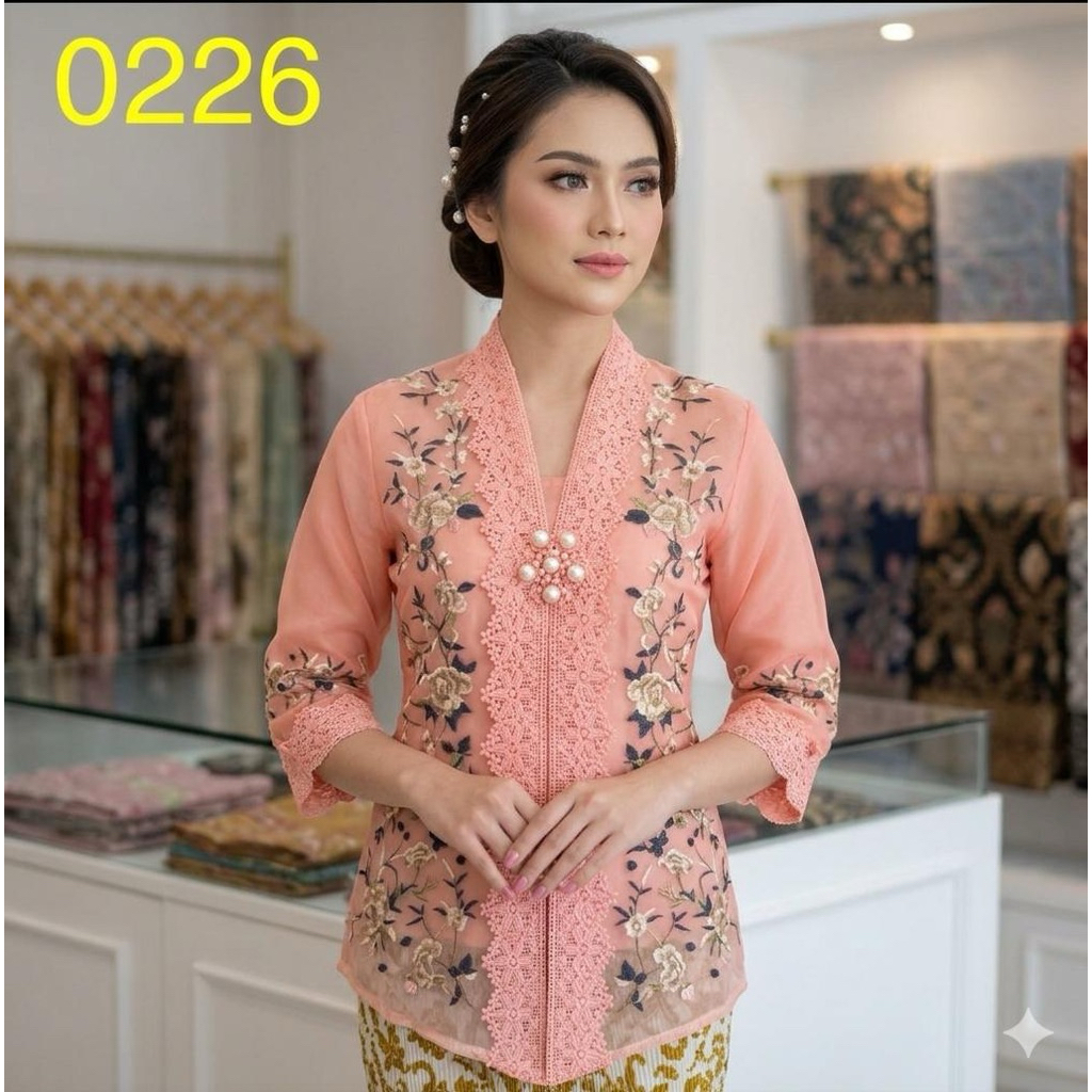NEW 0147 kebaya rompi organdi premium kebaya wisuda encim bordir ( HANYA ATASAN ) / kebaya kekinian 