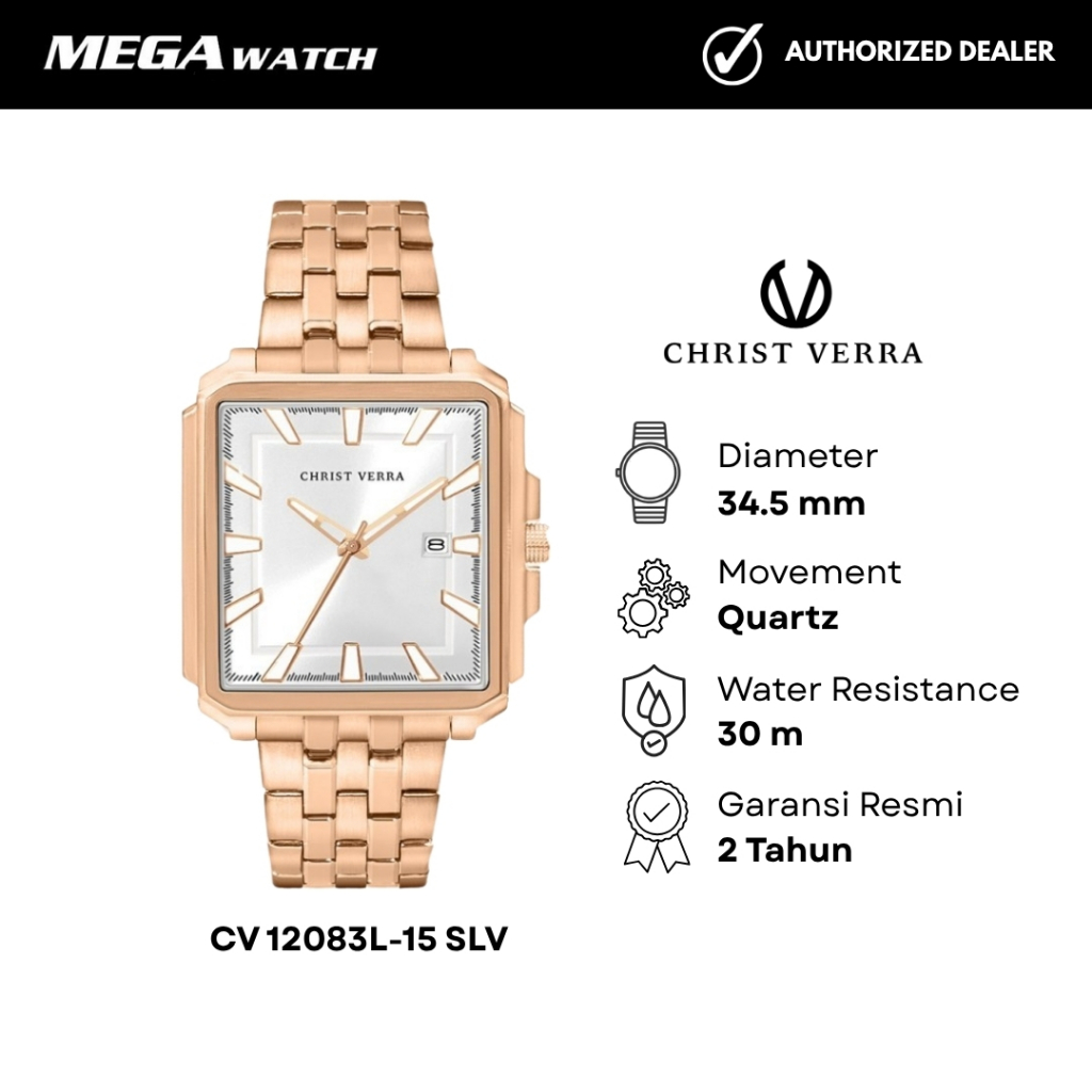 Jam Tangan CHRIST VERRA CHRIST VERRA Wanita Original CV 12083L-15 SLV
