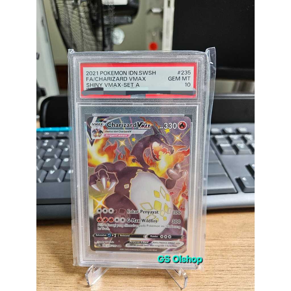 POKEMON IDN SWSH CHARIZARD VMAX SHINY VMAX - SET A PSA 10 ( SLAB MULUS )
