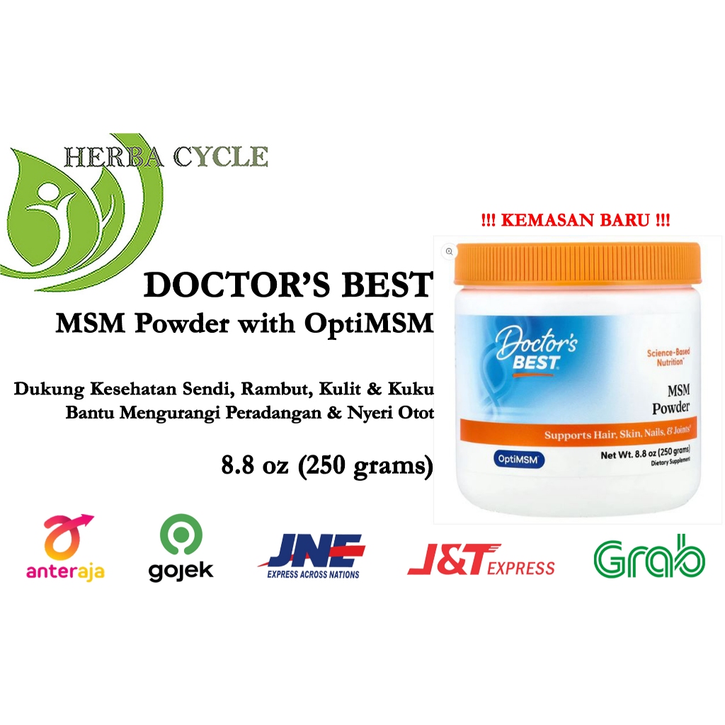 Doctor Best MSM Powder with OptiMSM 250 gram Best MSM Bubuk MSM Kesehatan Sendi ORI USA