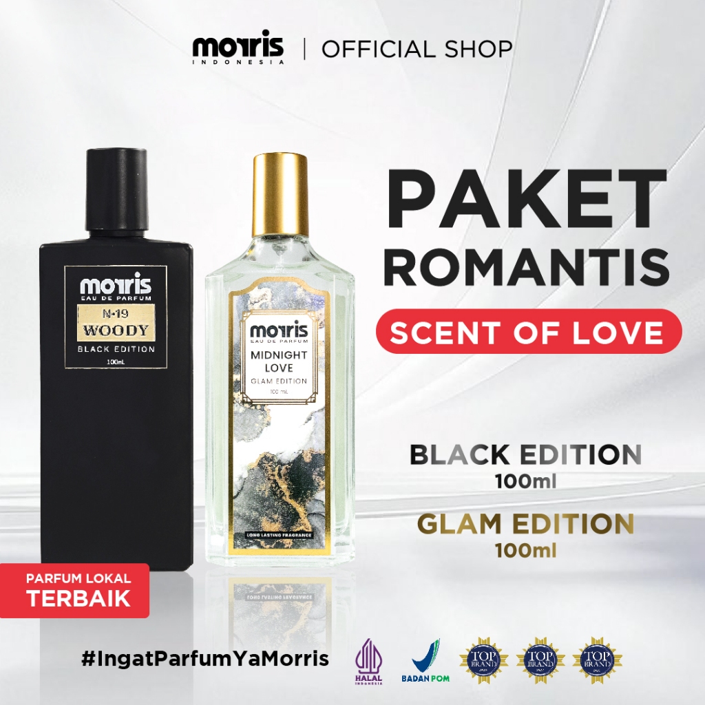 Scent of Love – Morris Black & Glam 100ml | Paket Romantis Wangi Berdua