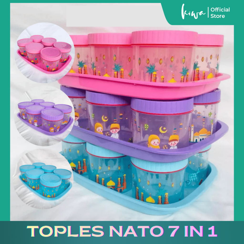 Nato Toples Kue Lebaran Set 7 In 1 Free Nampan Tonam Plastik Kue Lebaran BPA Free