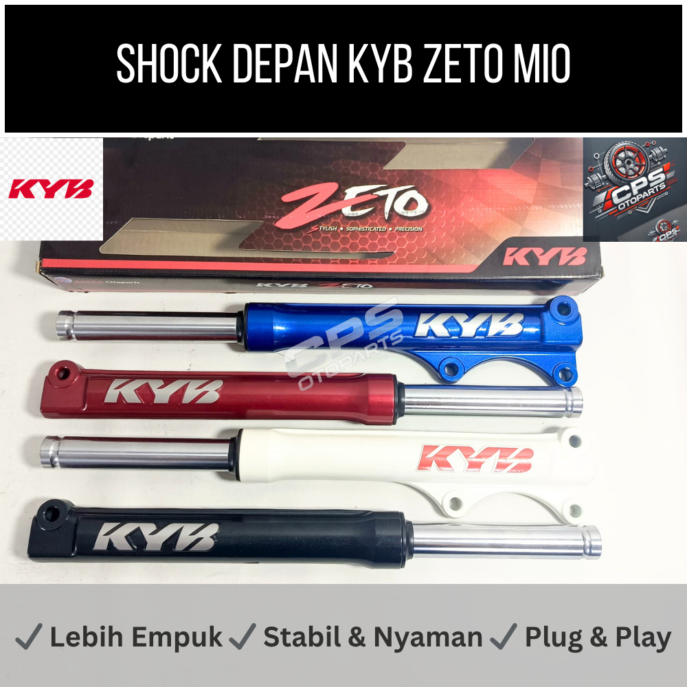 Shock Depan Mio KYB Zeto FF1020 | Mio Sporty Soul GT Xeon | Empuk & Stabil Original