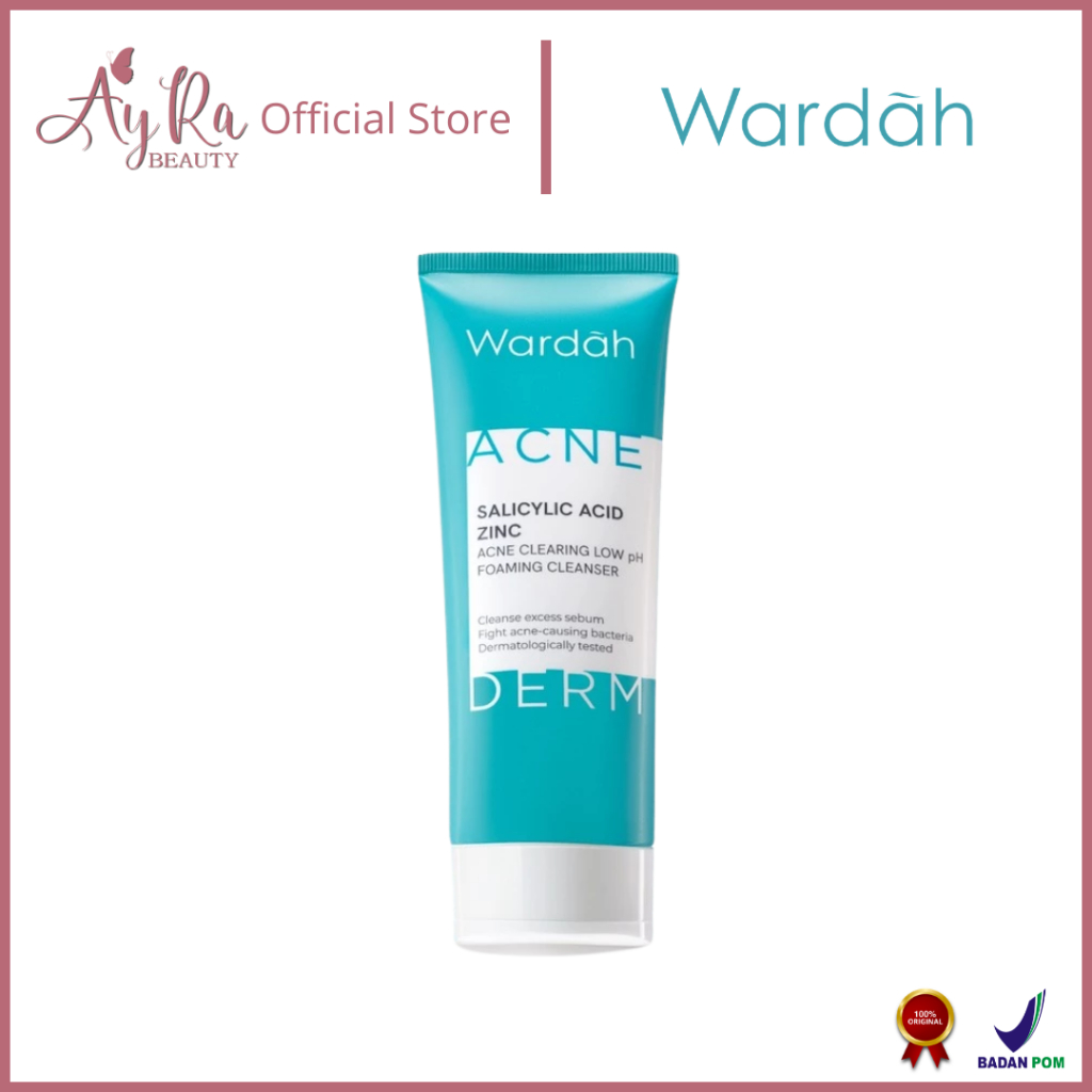 AyRa Beauty - Wardah Acnederm Salicylic Acid Zinc Acne Clearing Low pH Foaming Cleanser - Skincare