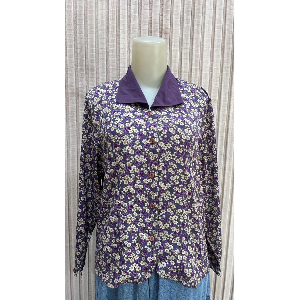 PL PREMIUM - ATASAN BLOUSE BUNGA LILAC