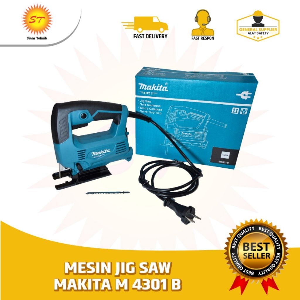 MAKITA Mesin Jig Saw M4301B Gergaji Triplek Kayu Listrik M 4301 B | MAKITA M4301B Mesin Gergaji Kayu
