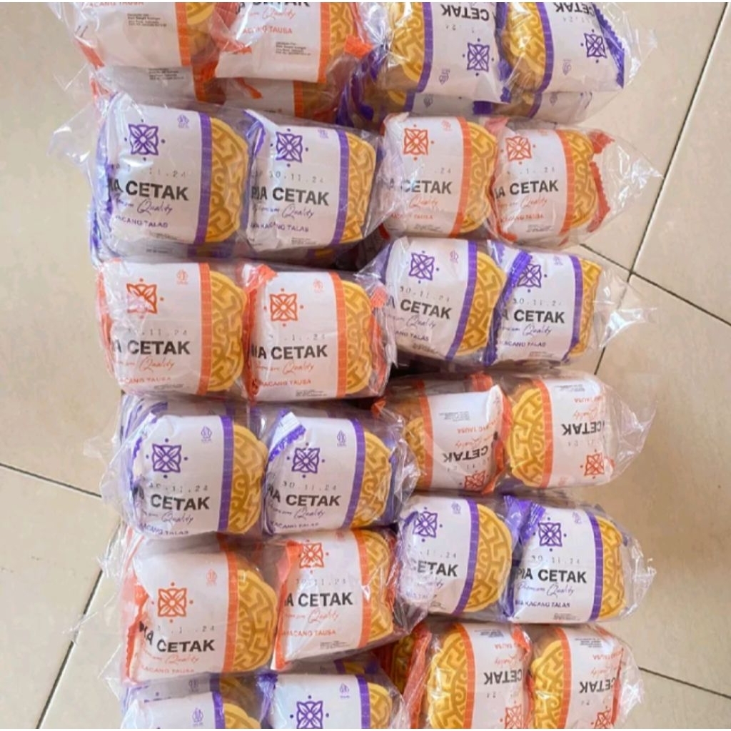 PAKET USAHA 120 BUTIR PIA PULEN PIA CETAK MOONCAKE RASA KACANG IJO KUPAS, TALAS, SNACK & KUE BASAH T