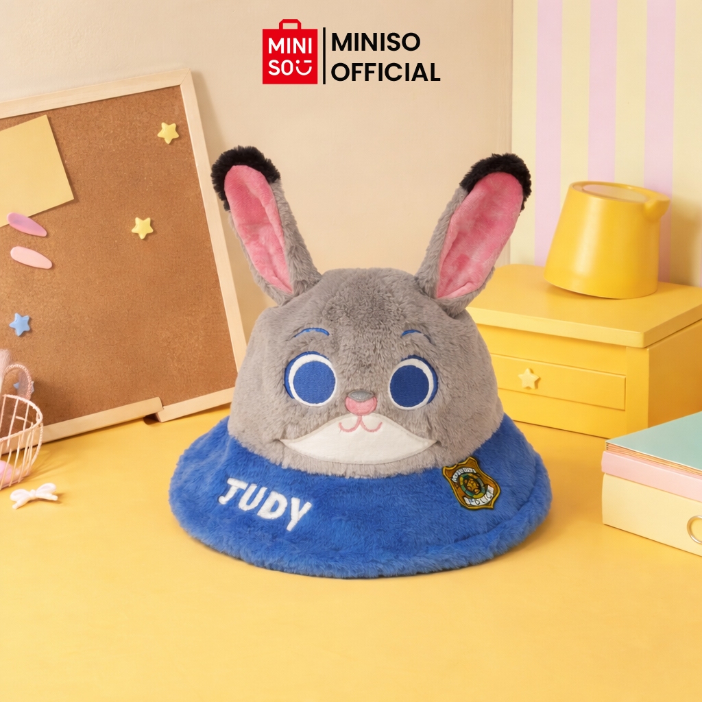 MINISO X Disney Zootopia Collection Plush Bucket Hat Topi Anak Dewasa Lucu Lembut Karakter Zootopia