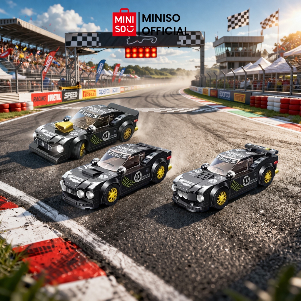 MINISO Block Mainan Brick Blok Susun DIY Mobil Sport Racing Block Mainan