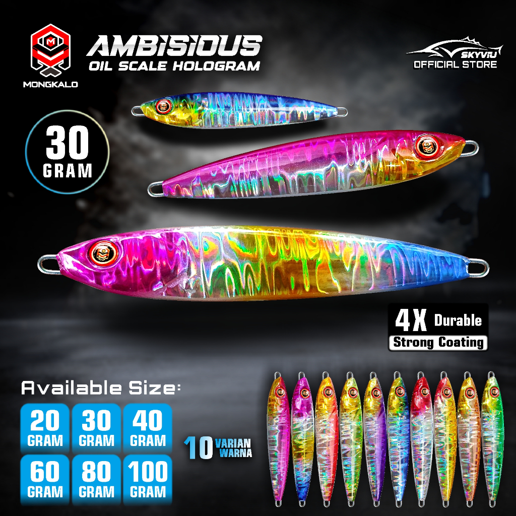Umpanj Metal Jig 30 Gram Mongkalo Ambisious Hologram Minyak 30 grm Metaljig Micro Umpan Jigging Jigi