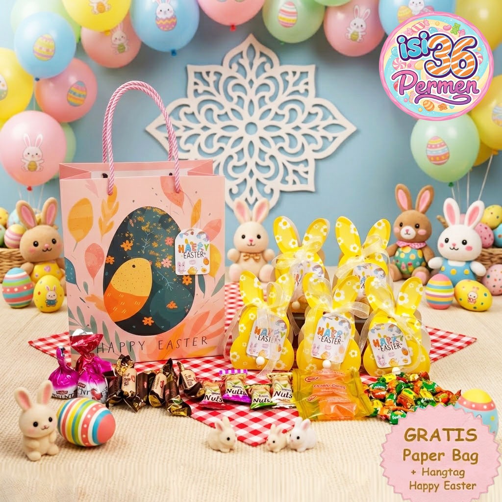 Hampers Paskah Premium Easter Gift Box Paket Bingkisan Easter Anak Lucu Hamper Paskah Snack Coklat S