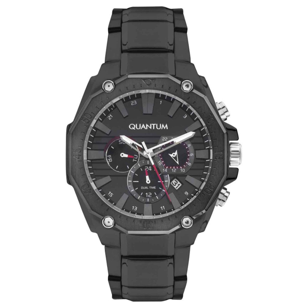 Galery Jam Tangan Quantum ADG1021.050 Black Chronograph Stainless Steel