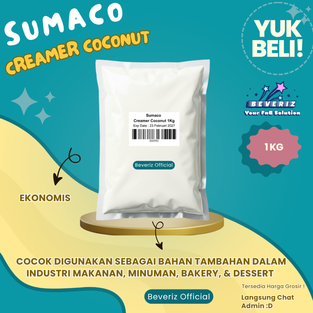 Pengganti Susu Untuk Makanan Maupun Minuman SUMACO Krimer Non Dairy Repack 1 Kg