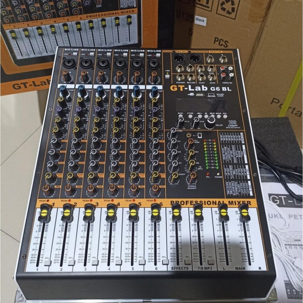 Promo Sale Mixer Audio 6 channel GT-Lab G6 BL New Original by RDW -- BT+Compressor