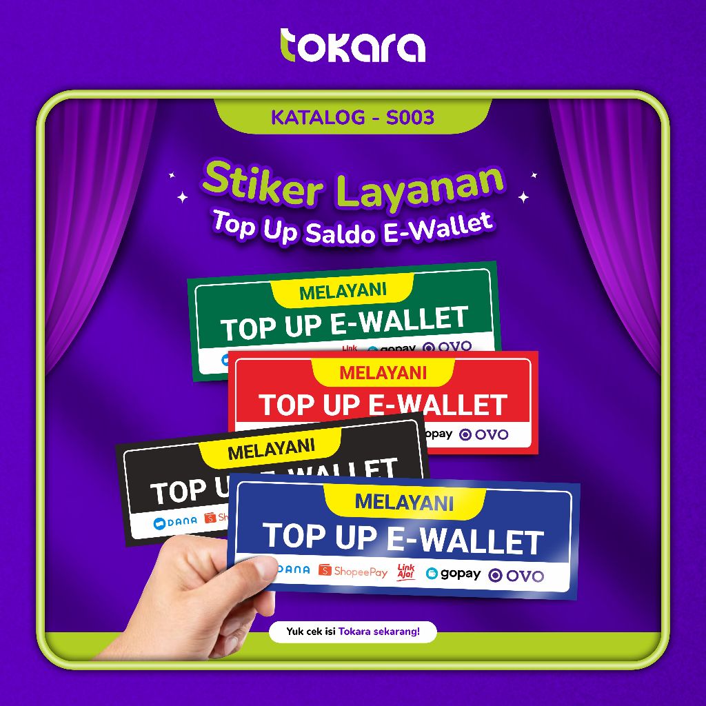 Tokara - Stiker Layanan Top Up Isi Saldo E-Wallet