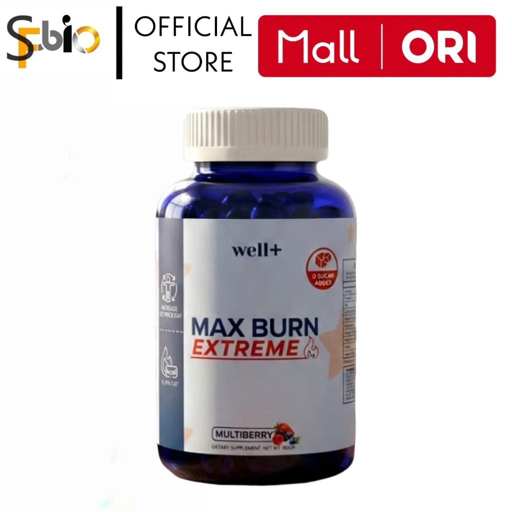 Well+ Max Burn Extreme Gummies 60's Multiberry Suplemen Diet Fat Burner Metabolisme