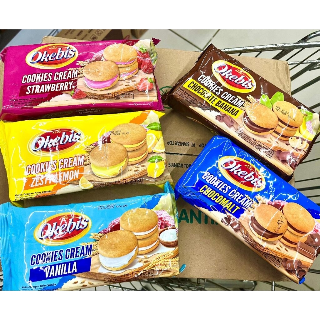 OKEBIS COOKIES CREAM 170gr(1karton)/OKEBIS COOKIES CREAM/OKEBIS MURAH/OKEBIS ASUL ASUL