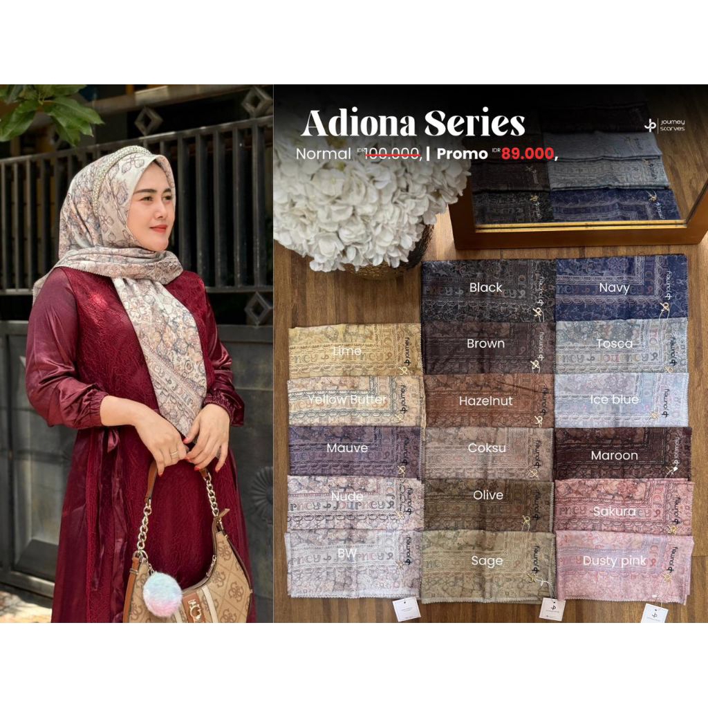 motif Adiona series dari journey hijab ori