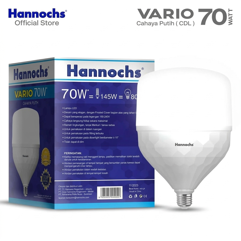 Lampu Hannochs LED Vario 70 W | Lampu LED jumbo | Bohlam Ukuran Besar