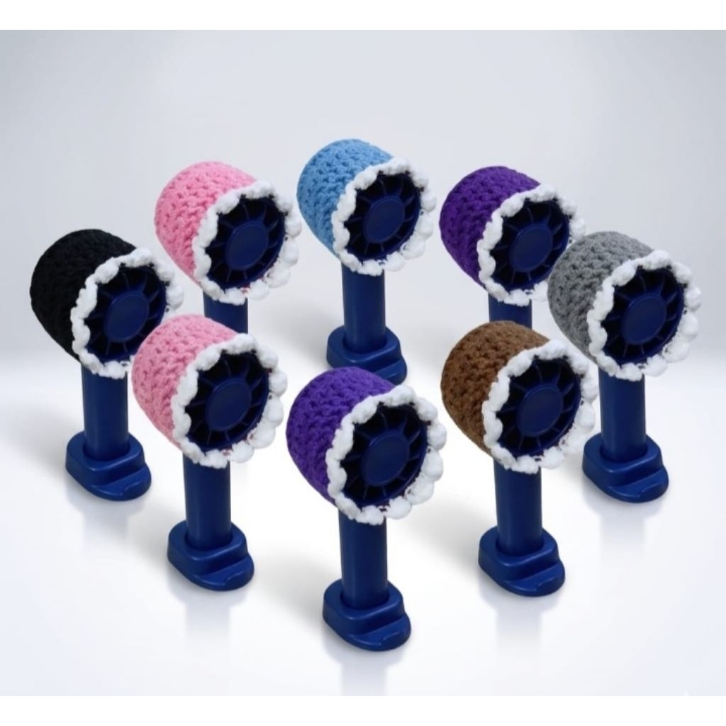 sarung rajut kipas goojodoq, kipas portable, kipas angin lucu rajut