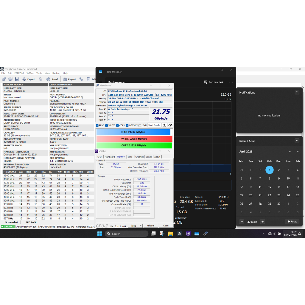 Sodimm Ram Laptop DDR4 32Gb ADATA