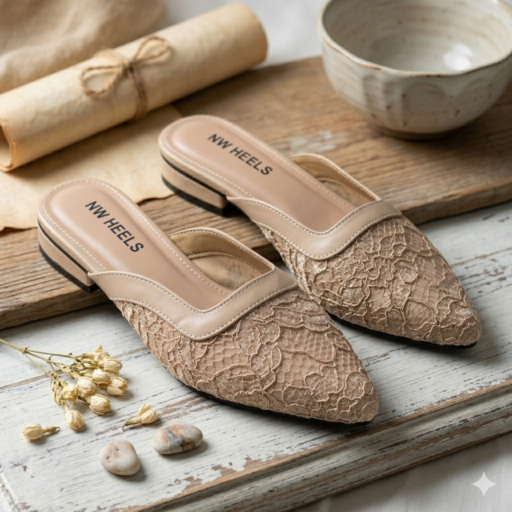 Sandal brukat kebaya pesta FlatShoes