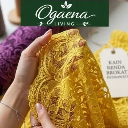 Kain Brokat Cord Fatmawati Premium Warna Kuning – Kain Kebaya Wanita Elegan & Nyaman