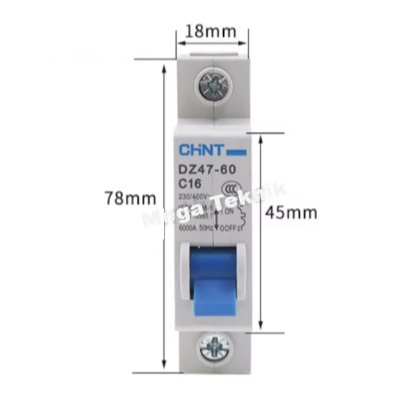 MCB Chint eB DZ47-60 1P 4.5kA 220V AC