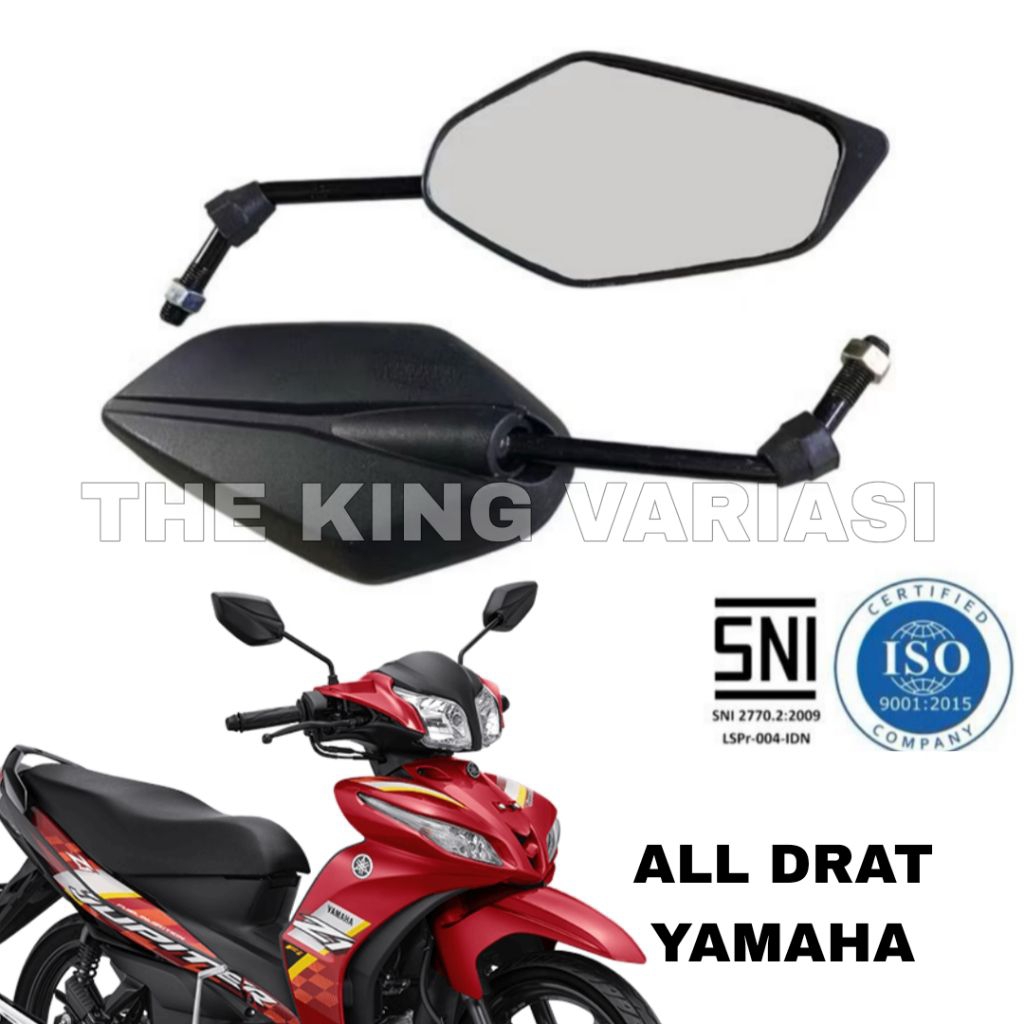 KACA SPION MOTOR UKURAN STANDAR YAMAHA / KACA SPION MOTOR JUPITER DRAT 14 KACA BENING KOKOH / SPION 