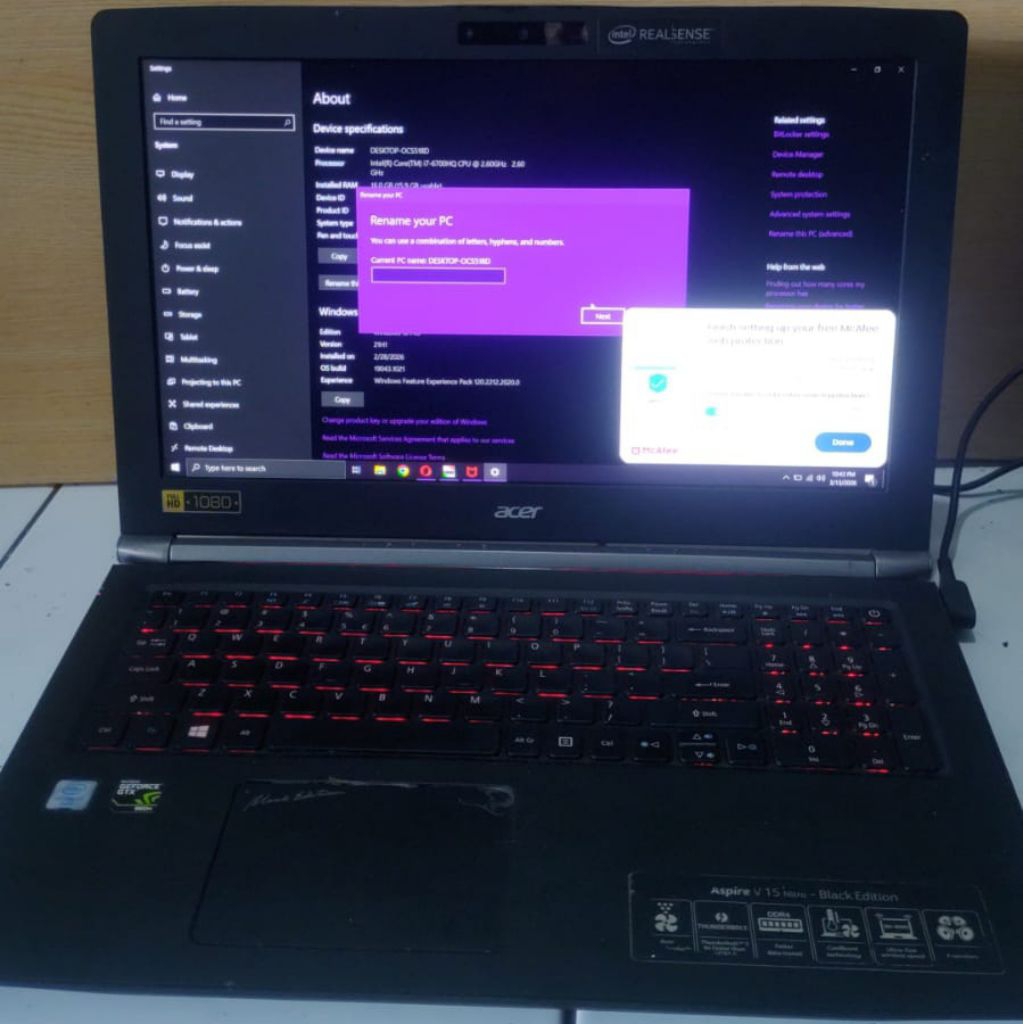 Laptop Gaming Acer V15 Nitro RAM 16GB SSD 512GB