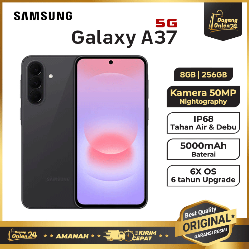 Samsung Galaxy A37 5G 8/128GB 8/256GB Super AMOLED HP Android Kamera Jernih Hape Gaming Spek Dewa