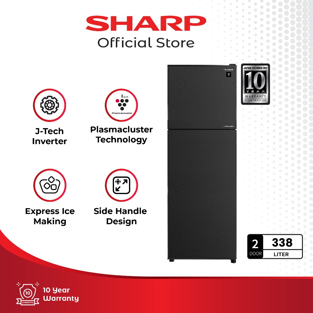 SHARP Reff SJ-426SI-GK Shine J-Tech Inverter Series - 338 Liter