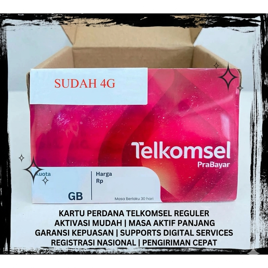 Kartu Perdana Telkomsel PraBayar Reguler (Unit Baru & Segel) - Stok Panjang