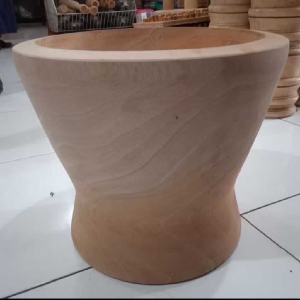 Lulumpang jumbo / dulang besar + free cutil alat penumbuk kayu mahoni