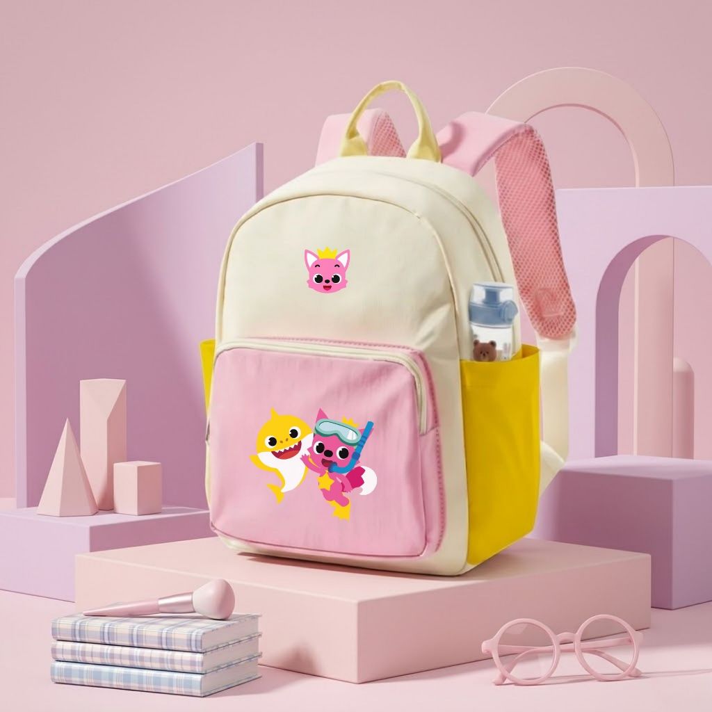 Catenzo - Tas Sekolah Anak Perempuan Casual Kasual Ransel Kantong Ori Original Produk Lokal Tas Anti