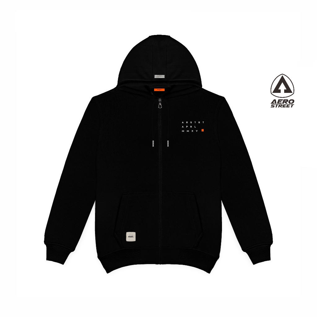 Aerostreet Nevio Hoodie Unisex Hitam Jaket Sweater Pria Wanita Streetwear Sporty Lembut Nyaman