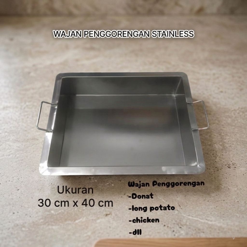 Wajan donat Penggorengan stainless steel tebal Wajan penggorengan donat long potato chiken