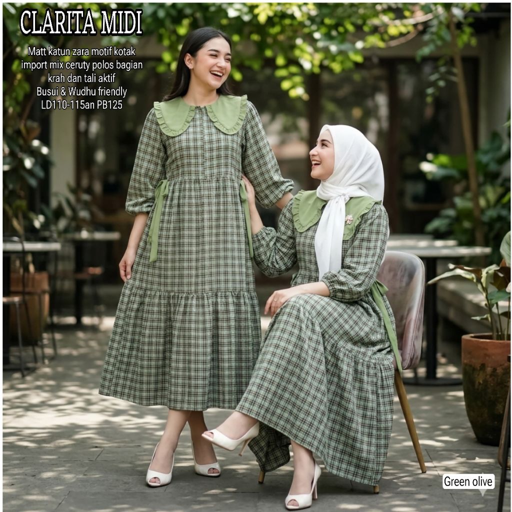 CLARITA MIDI DRESS | Gamis Kotak | | Dress Wanita | | Midi Katun |