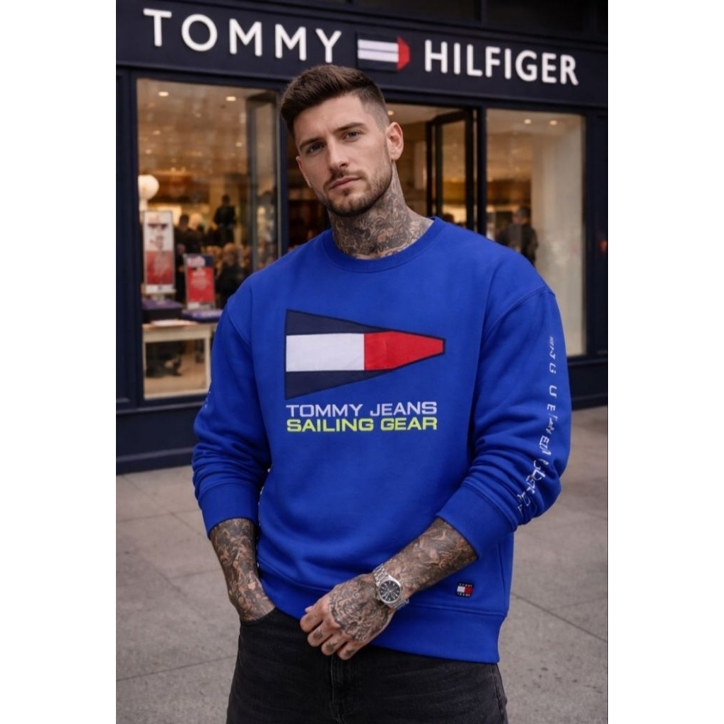 Crewneck Tommy Jeans Sailing Gear Blue 100% Authentic Original