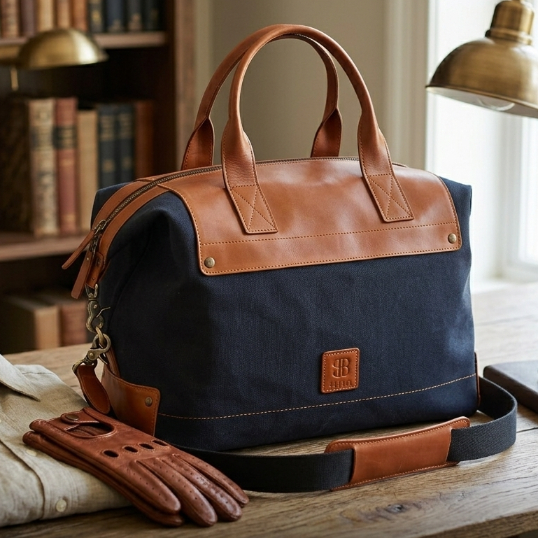 Tas Travel Kanvas Mix Kulit ABEKANI Travel Bag Unisex Bag Kanvas mix Kulit Sapi Tas ukuran Besar unt