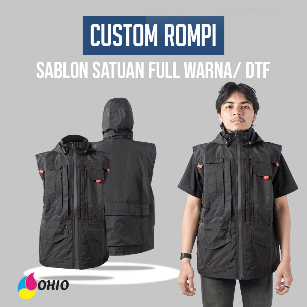Ohio * Rompi Outdoor Custom | Vest Rompi Pria Outdoor | Pelindung Dada Motor Anti Angin | Rompi Peli