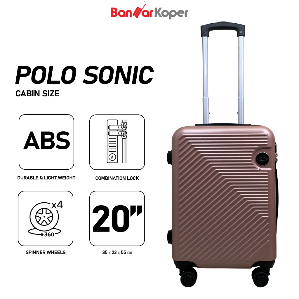 Polo Sonic Koper Kabin 20 Inch Hardcase ABS Ringan