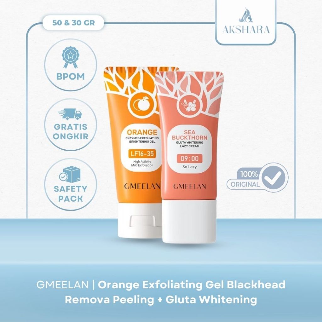 GMEELAN Akshara Studio - Orange Exfoliating Gel Blackhead Remova Peeling Face Mengangkat Sel Mati Me