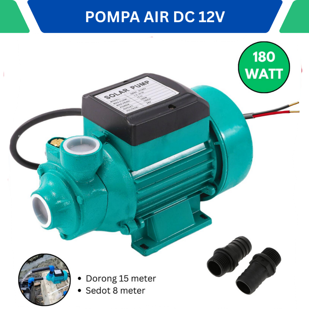 Pompa Air Perkebunan Tenaga Surya Pompa DC 12V Pompa Air Sawah  Solar Panel 180WAT