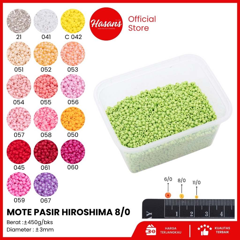 MOTE PASIR / MANIK PASIR / PASIRAN / MANIK PAYET PASIR / MOTE PASIR HIROSHIMA 8/0