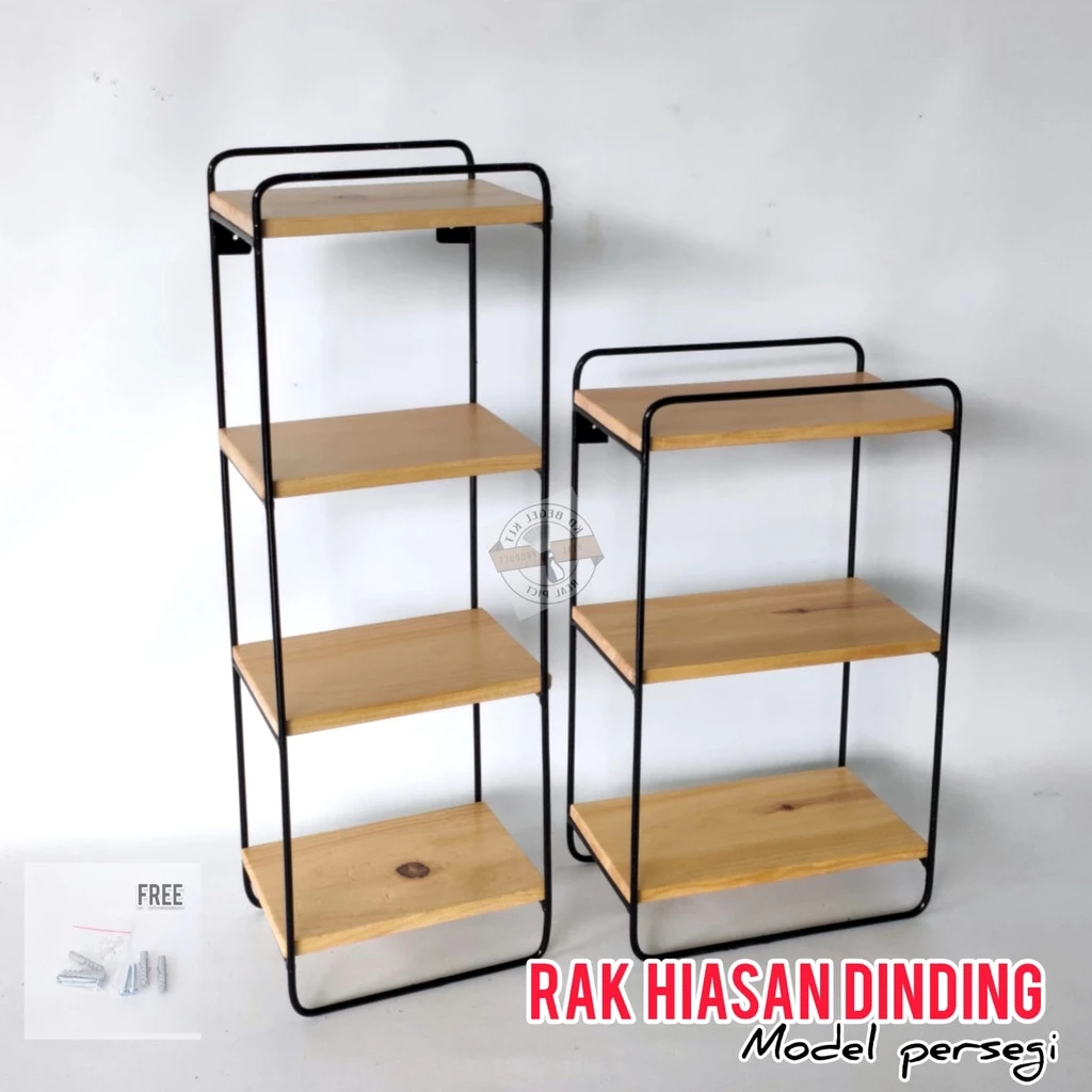 rak hiasan dinding persegi | ambalan tempel dinding | rak tempel dinding