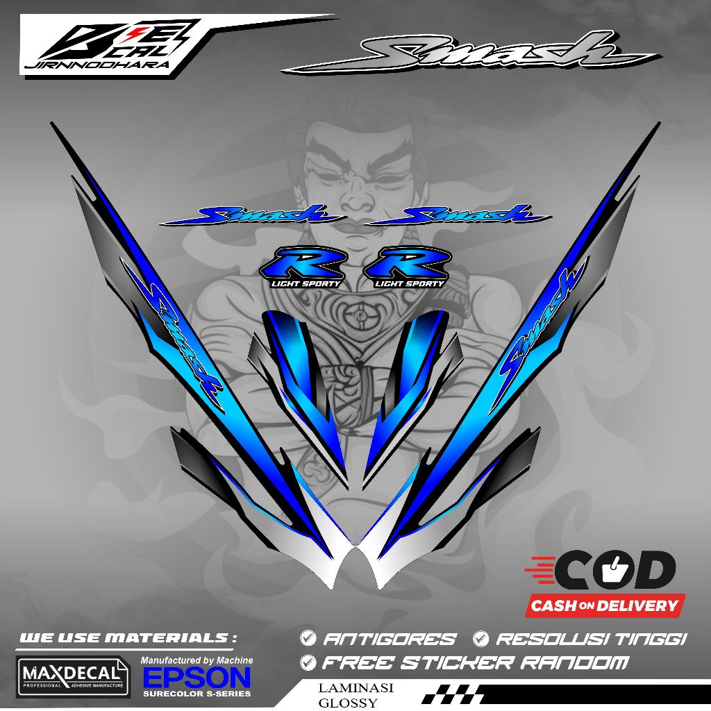 STRIPING STIKER VARIASI SUZUKI SMASH 110R RACING K6