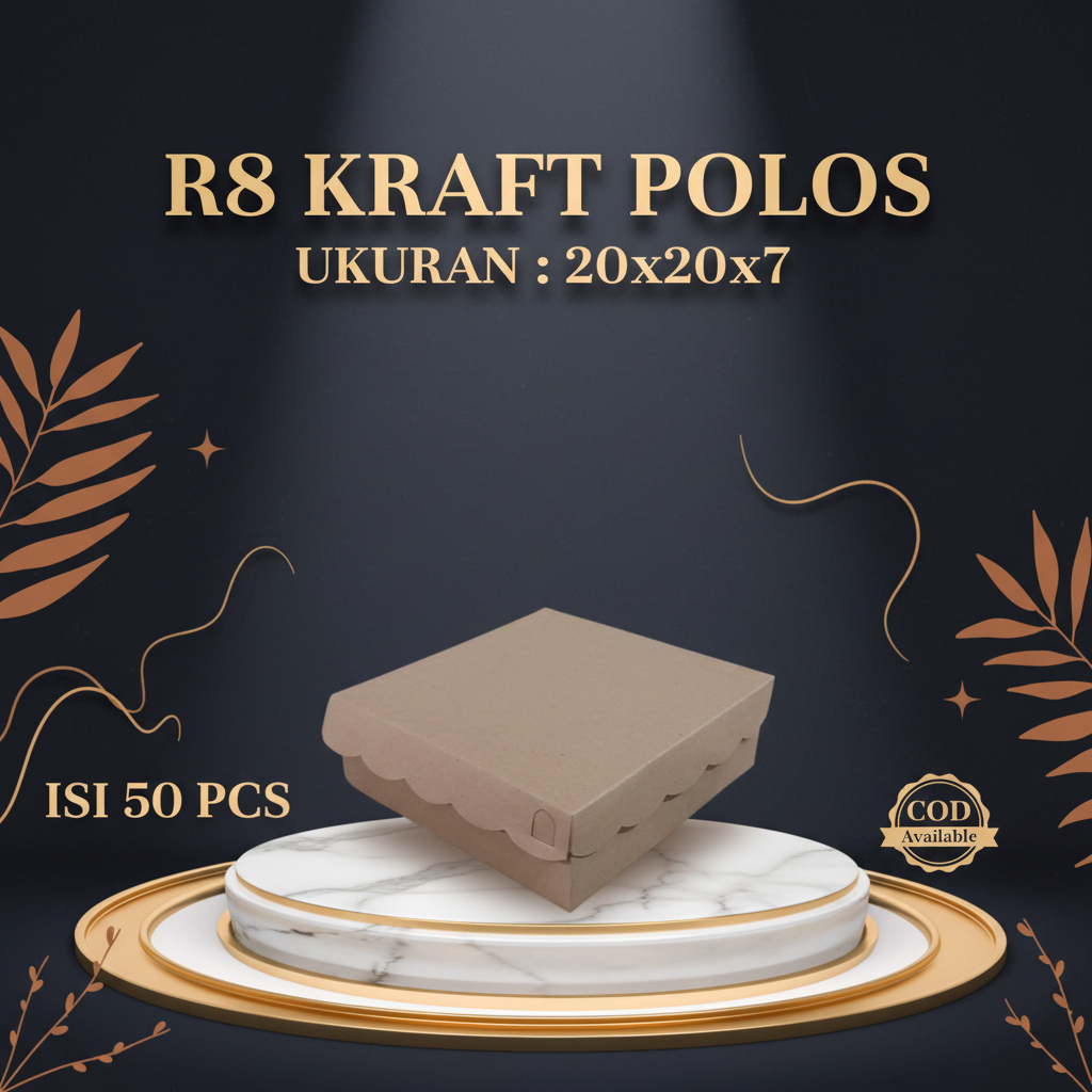 (50 Pcs) Dus Nasi R8 Kraft Renda Polos | Box Kotak Nasi Dus Kue