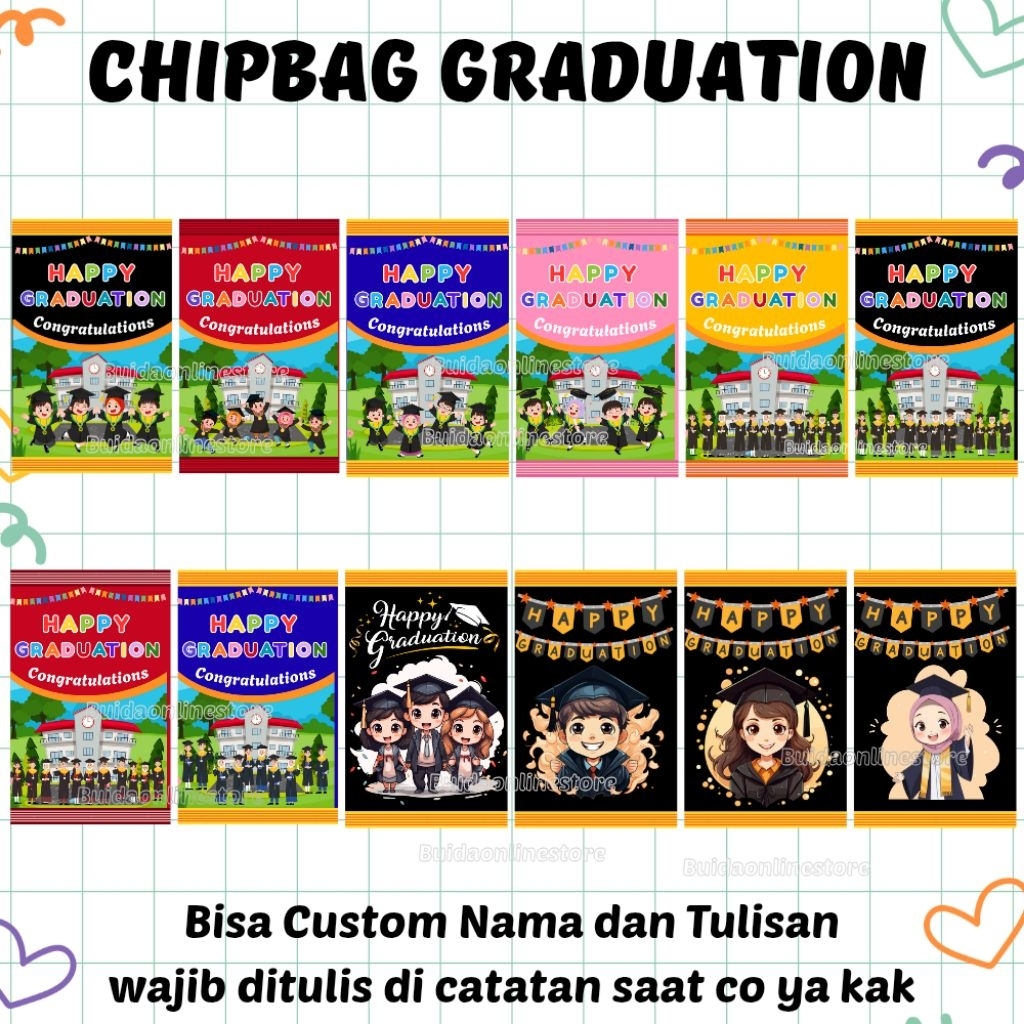 Chipbag Happy Graduation Selamat Hari Kelulusan Wisuda Congratulations Kemasan packaging cantik unik