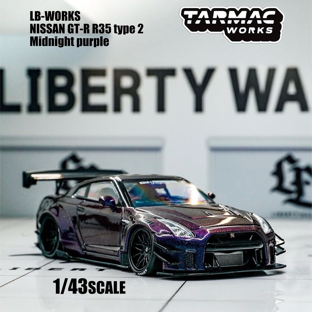 TARMAC WORKS LB-WORKS NISSAN GT-R R35 TYPE 2 MIDNIGHT PURPLE